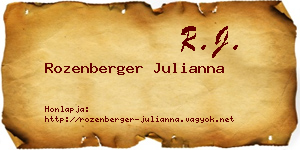 Rozenberger Julianna névjegykártya